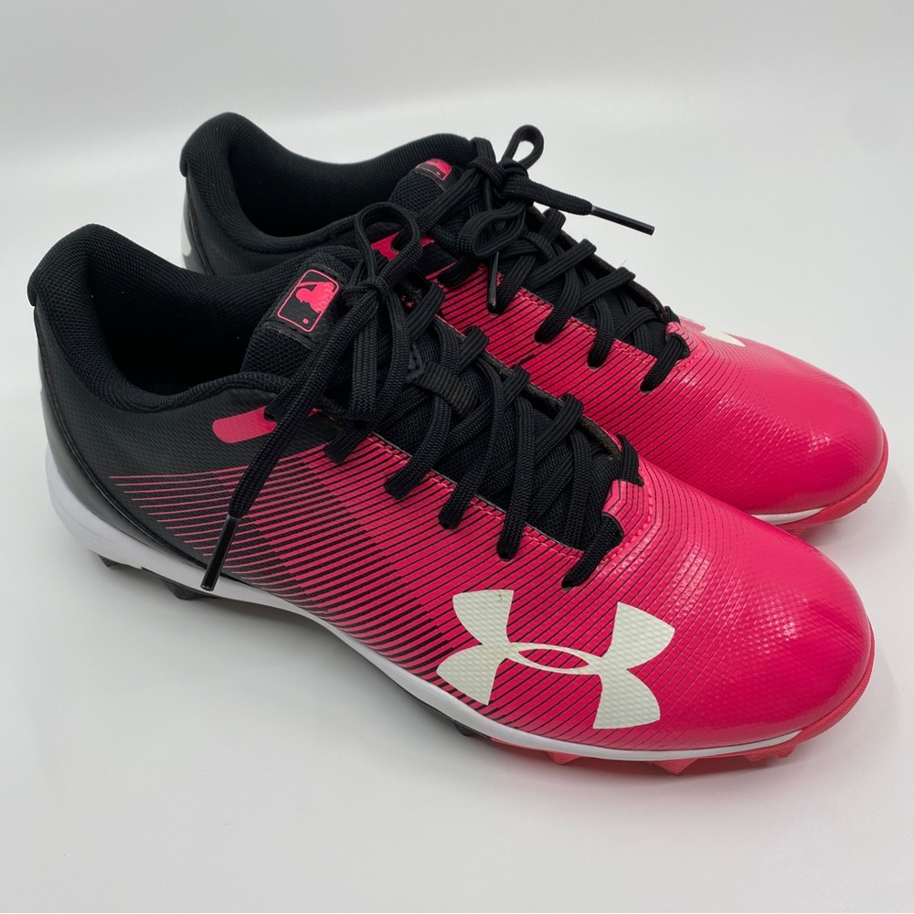 Under Armour Baseball Cleats Youth Girls Size 5.5Y Black Pink